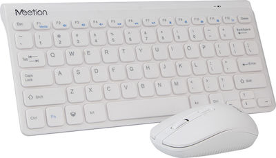 Meetion MT-MINI4000 Fără fir Set tastatură și mouse Engleză US Alb