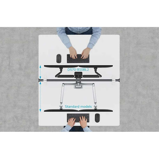 Neomounts Stand Desk Mounted for 2 Monitors up to 32" with Arm (DS70-810BL2)
