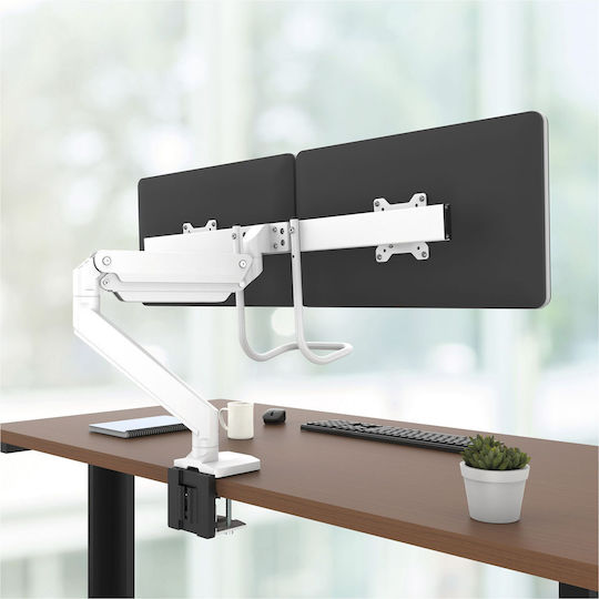 Fellowes Stand Desk Mounted for 2 Monitors up to 32" with Arm White (9909401)