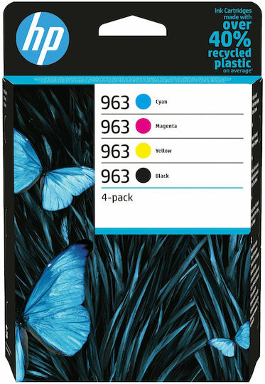 HP 963 Original Pack of 4 InkJet Printer Inks Yellow / Cyan / Magenta / Black (6ZC70AE)