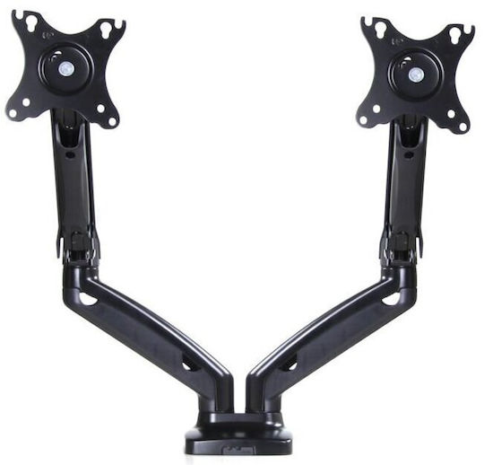 Art L-16GD Stand Desk Mounted for 2 Monitors up to 27" with Arm