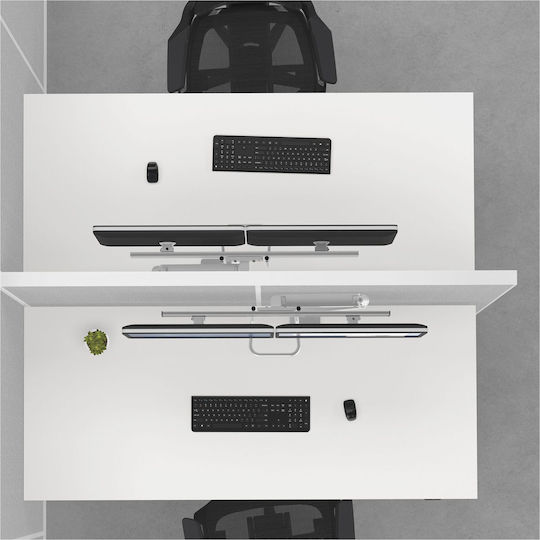 Fellowes Βάση Γραφείου για 2 Οθόνες έως 32" με Βραχίονα Ασημί (9909201)