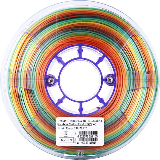 Esun eSilk PLA 3D Printer Filament 1.75mm Rainbow 1kg