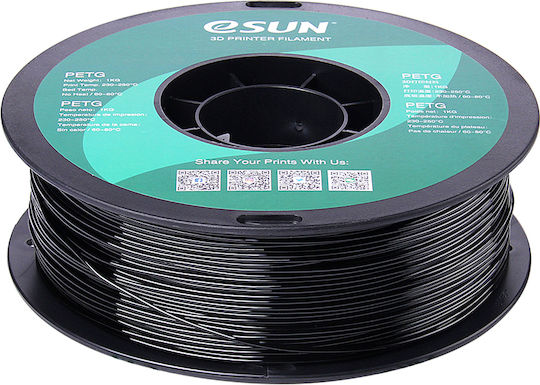 Esun PETG 3D Printer Filament 1.75mm Solid Black 1kg