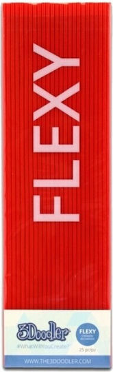 3Doodler 3D Printer Filament 3.0mm Flexy Red 0.002kg FLX04-RED 25τμχ (Refill)