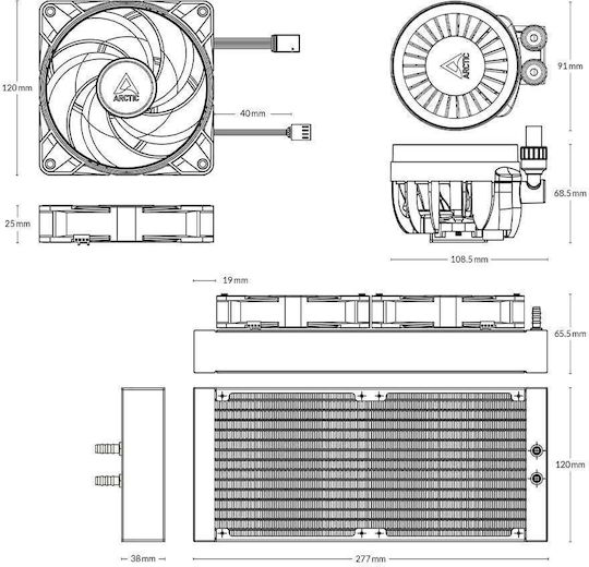 Arctic Liquid Freezer III 240 A-RGB CPU Water Cooling Dual Fan 120mm for Socket AM4/AM5/1700