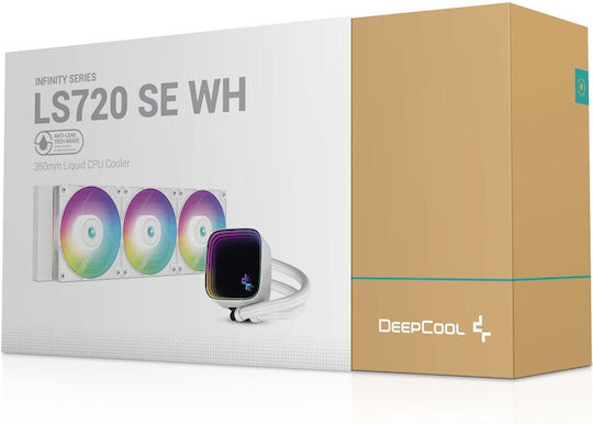 Deepcool LS720 SE Охлаждане AIO CPU с 3 Вентилатора 120mm и ARGB Осветление Бяла