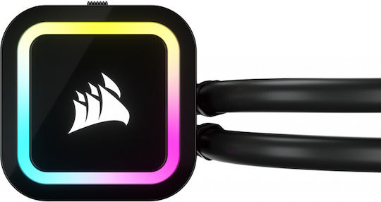Corsair iCUE H100x Elite Liquid (v1) Wasserkühlung für Prozessor Doppelter Ventilator für Sockel AM4/AM5/1700/1200/115x mit RGB Beleuchtung