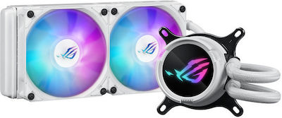 Asus ROG Strix LC III 240 Wasserkühlung für Prozessor Doppelter Ventilator 120mm für Sockel AM4/AM5/1700/1200 mit ARGB Beleuchtung Weiß