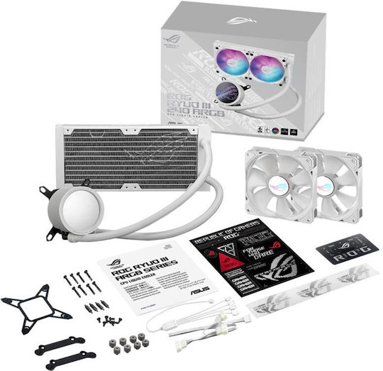Asus ROG Ryuo III 240 ARGB Охлаждане AIO CPU с 2 Вентилатора 120mm Бял