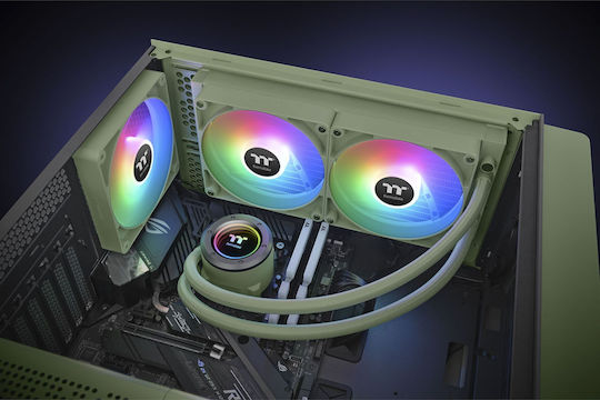 Thermaltake TH280 V2 Matcha Green Edition Υδρόψυξη AIO CPU με 2 Ανεμιστήρες 140mm και ARGB Φωτισμό Πράσινη