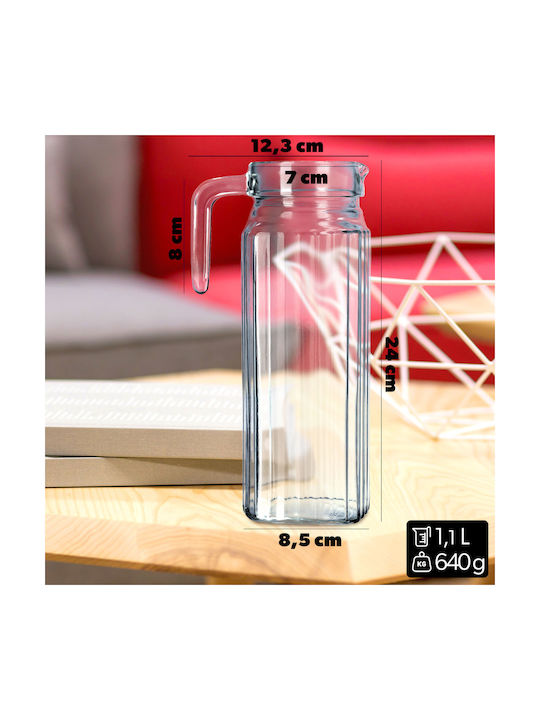 Kadax Κανάτα Σερβιρίσματος Γυάλινη 1100ml
