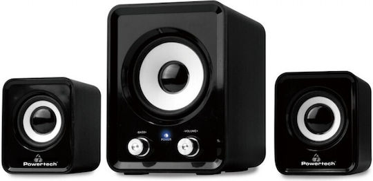 Powertech Essential Sound Ηχεία Υπολογιστή 2.1 με Ισχύ 3W σε Μαύρο Χρώμα