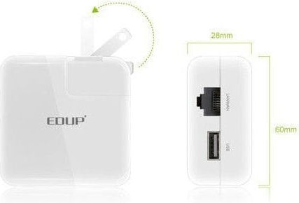 EDUP EP-2908 WiFi Extender Single Band (2.4GHz) 150Mbps