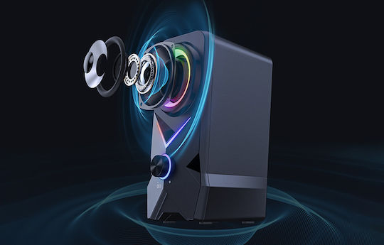 Onikuma L2 Difuzoare de Calculator 2.0 cu Iluminare RGB și Putere 10W în Negru Culoare