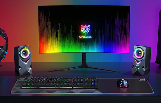 Onikuma L2 Difuzoare de Calculator 2.0 cu Iluminare RGB și Putere 10W în Negru Culoare