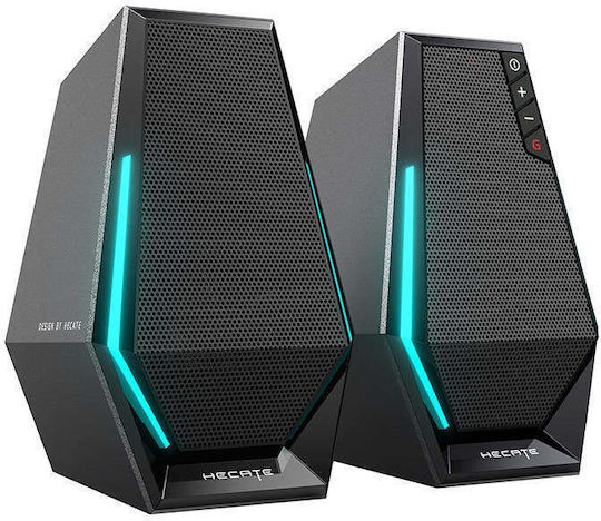 Edifier Hecate G1500 Ασύρματα Ηχεία Υπολογιστή 2.0 με RGB Φωτισμό και Bluetooth Ισχύος 5W Μαύρα