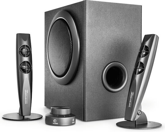 Wavemaster Stax ΒΤ Ασύρματα Ηχεία Υπολογιστή 2.1 με Bluetooth και Ισχύ 42W σε Μαύρο Χρώμα