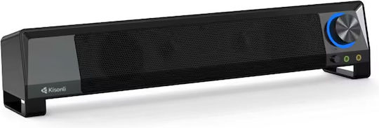 Kisonli X2 Ηχεία Υπολογιστή 2.0 με Bluetooth και Ισχύ 6W σε Μαύρο Χρώμα
