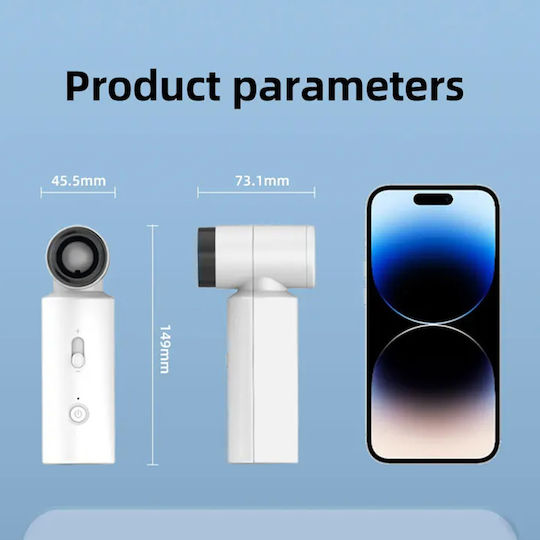 Techsuit Ανεμιστηράκι Χειρός USB Επαναφορτιζόμενο 4500mAh Χωρίς Πτερύγια Μπλε