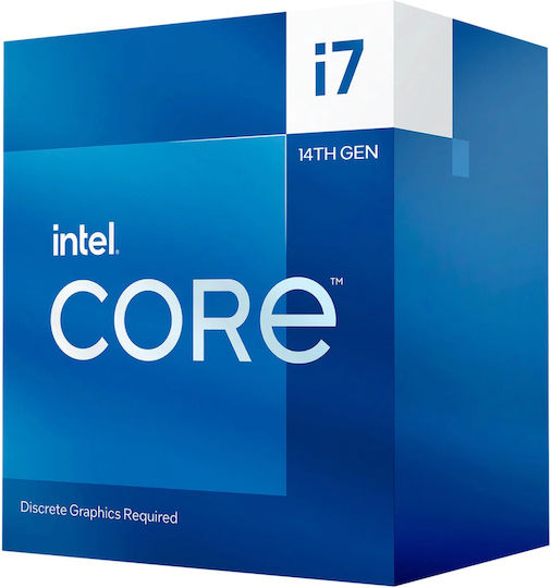Intel Core i7-14700F 2.1GHz Επεξεργαστής 20 Πυρήνων για Socket 1700 σε Κουτί με Ψύκτρα