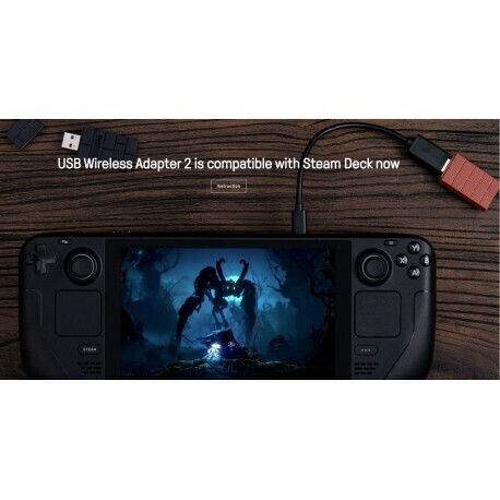 8Bitdo Безжичен USB Адаптер 2 03703 Bluetooth Приемник за Android / iOS / Компютър / Xbox One / Switch / PS5 / Xbox Series Кафяв