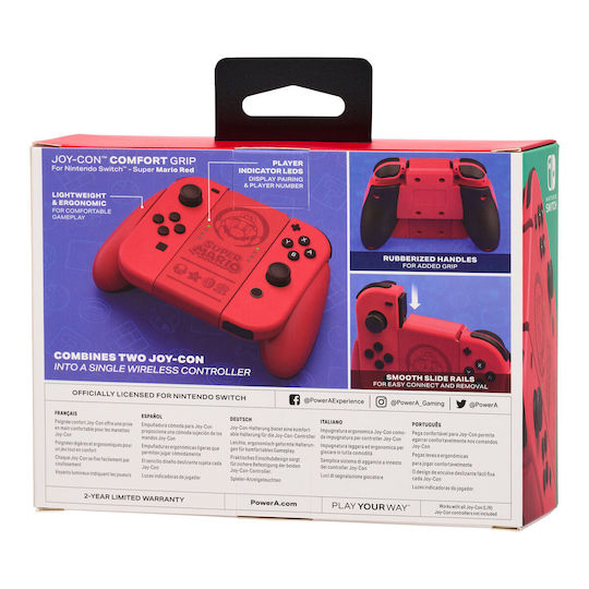 PowerA Hand GripΧειριστηρίου για Switch σε Κόκκινο χρώμα