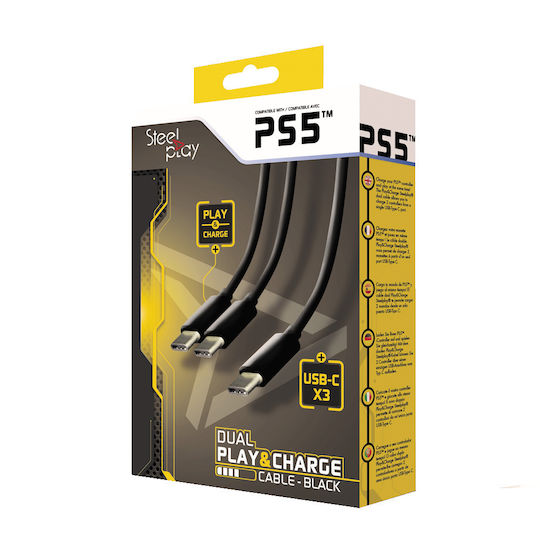 Steelplay Кабел За Зареждане За PS5 Черен ACC-0558