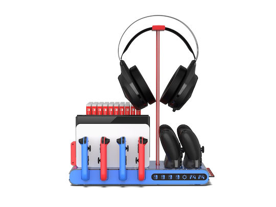 Imp Tech Charging Station for 6 controllers Switch / Switch OLED Charge and Store with LED lighting Multicolor