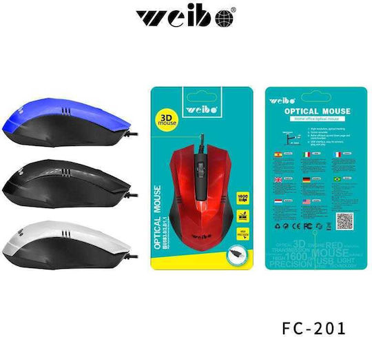 Weibo FC-201 Wired Mouse Black