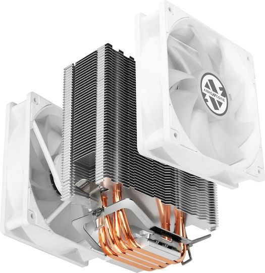 ABKONCORE Coolstorm T406 Dual Spectrum Cooler Procesor pentru Socket /A/M/4/1/2/0/0/1/1/5/x/ cu RGB Iluminare Albă