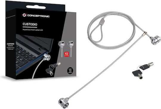 Conceptronic Κλειδαριά NBT Dual Key Lock 1.5m CNBSLOCK15T