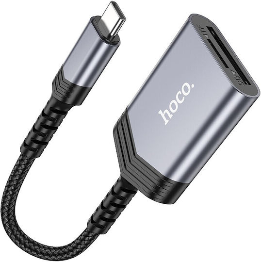 Hoco Ua25 Card Reader Type-C για SD Γκρι