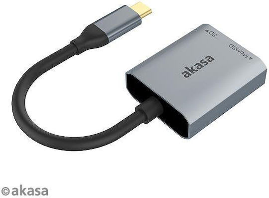 Akasa Kartenleser USB 3.2 Typ-C für / /m/i/c/r/o/S/D/ / / / / Gray