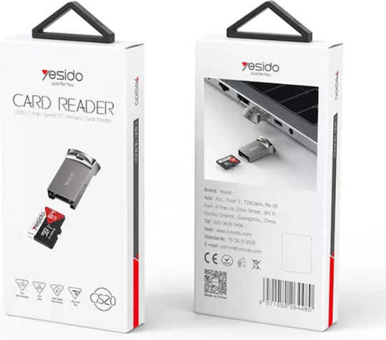 Yesido Gs20 Kartenleser USB 2.0 für / /m/i/c/r/o/S/D/ / / / / Gray