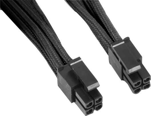 Silverstone 8-Pin EPS - 4 Pin EPS Kabel 0.3m Schwarz (SST-PP07-EPS8B)