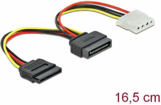 DeLock 15-Pin Sata - 15-Pin Sata / 4-Pin Molex Kabel 0.165m Mehrfarbig (65235)
