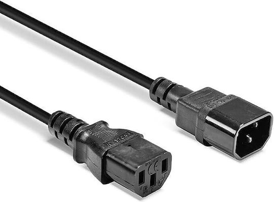 Lindy IEC C14 - IEC C13 Cable 2m Μαύρο 30331