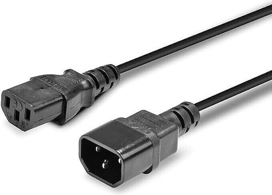 Lindy IEC C14 - IEC C13 Cable 2m Μαύρο 30331