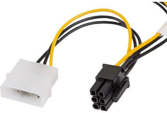 Lanberg 4-Pin Molex - 6-Pin PCIe Kabel 0.15m Mehrfarbig (CA-HD6P-10CU-0015)