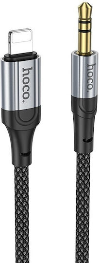 Hoco UPA26 Редовна 3.5mm към Lightning кабел Черен 1м (UPA26)