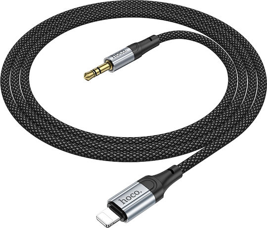 Hoco UPA26 Редовна 3.5mm към Lightning кабел Черен 1м (UPA26)