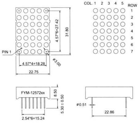 Οθόνη Matrix 5x5 Χαρακτήρων (01.021.0080)