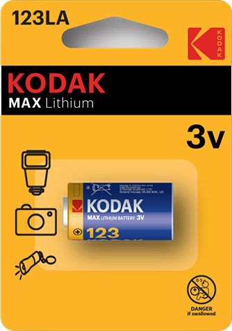 Kodak Ultra K123LA Lithium-Batterie CR123 3V Einweg (Lange Lebensdauer) 1 Stück