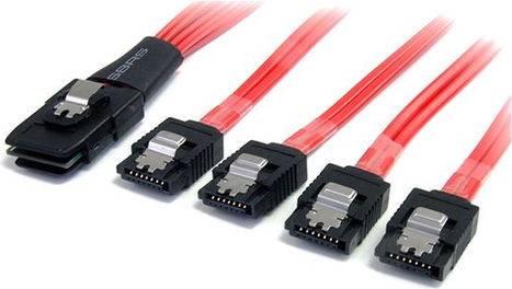 StarTech Mini-SAS - 7-Pin SATA III Kabel 100cm Rot (SAS8087S4100)