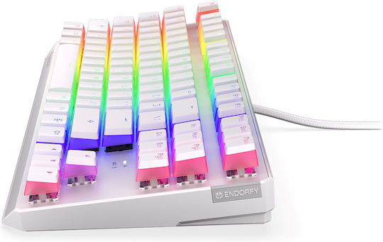 Endorfy Thock TKL Pudding Gaming Tastatură Mecanică Tenkeyless cu Kailh Red comutatoare și iluminare RGB (Engleză US) Onyx White