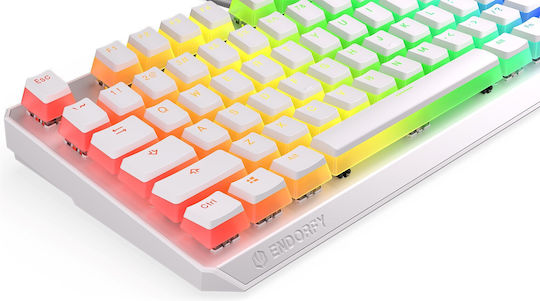 Endorfy Thock TKL Pudding Gaming Tastatură Mecanică Tenkeyless cu Kailh Red comutatoare și iluminare RGB (Engleză US) Onyx White