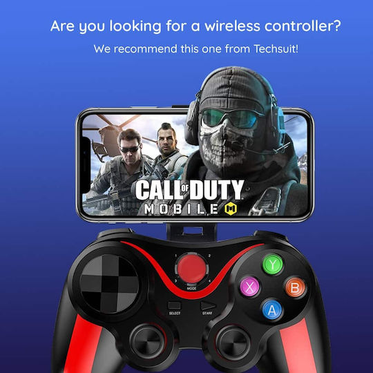 Techsuit V13 Ασύρματο Gamepad για Android / PC / PS3 / PS4 / Switch / iOS Κόκκινο