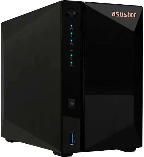 Asustor Drivestor 2 Pro Gen2 (AS3302T v2) NAS Tower με 2 θέσεις για HDD