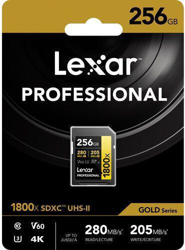 Lexar Professional 1800x SDXC 256GB Class 10 U3 V60 UHS-II